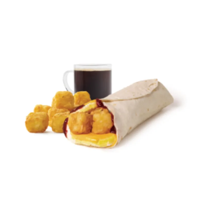 Egg & Cheese Breakfast Wrap Combo – HP Brown Sauce